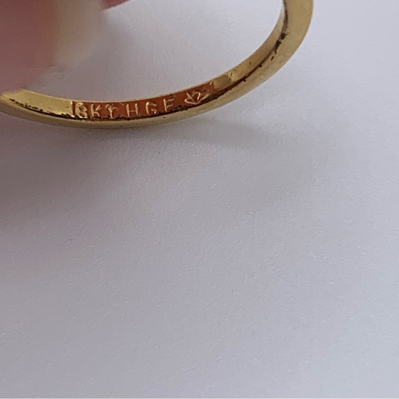 Vintage 18K HGE Petite CZ Stone Heart Ring Size 6 - Picture 3 of 5